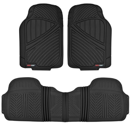 Motor Trend FlexTough Heavy Duty Rubber Car FloorMats, 100% Odorless & AllWeather MT-773-BK